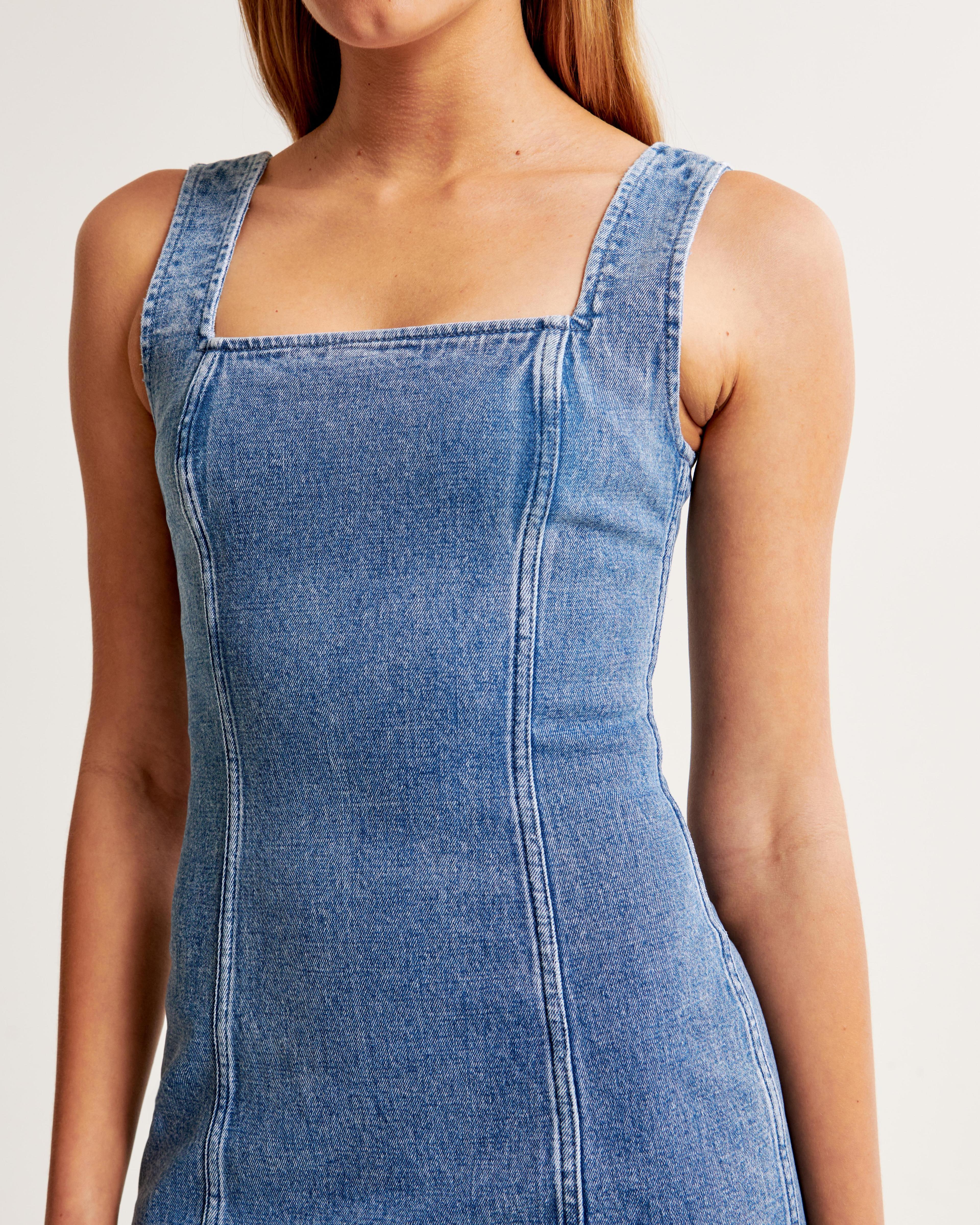 Denim Column Midi Dress Product Image