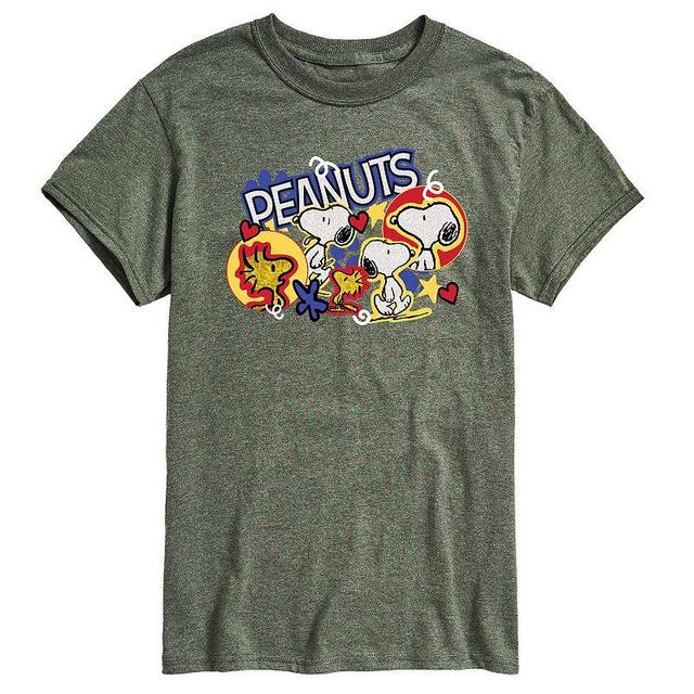 Mens Peanuts Snoopy Woodstock Graphic Tee Grey Gray Product Image