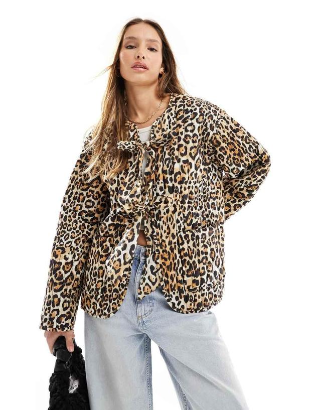 ASOS DESIGN quilted animal jacket Product Image