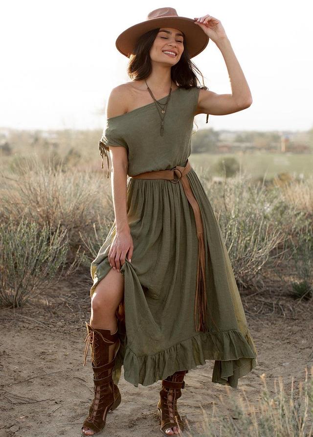 Gia Dress in Olive Female Product Image