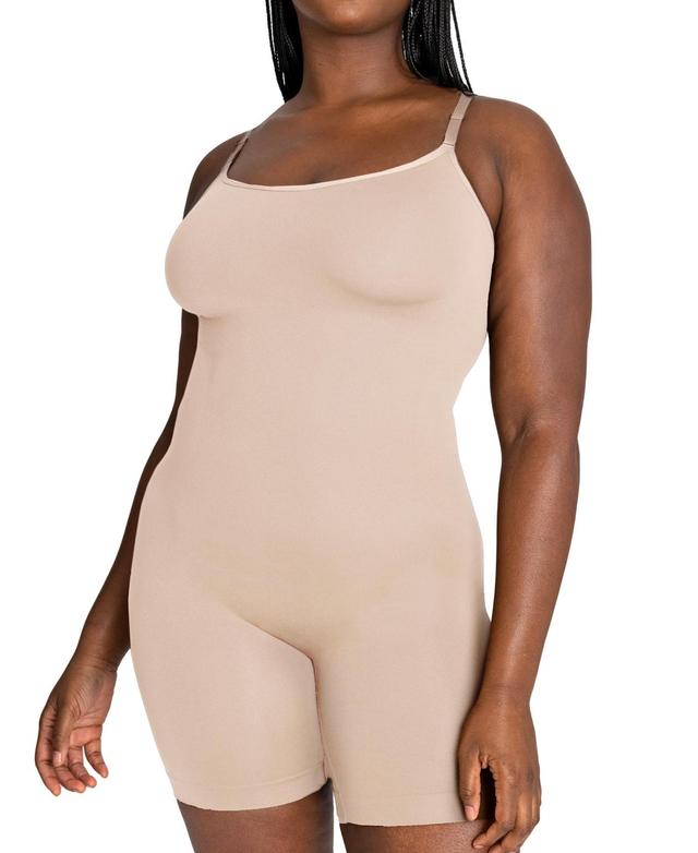 Shapermint Essentials Womens Scoop Neck Mid-Thigh Bodysuit 95002 Product Image