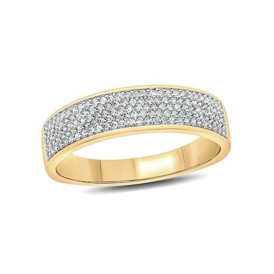 Men's 1/2 CT. T.w. Diamond Multi-Row Wedding Band in 10K Gold Product Image