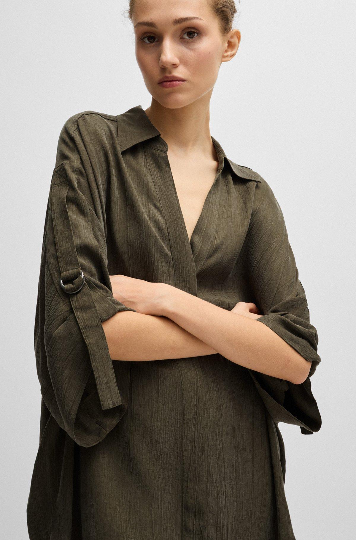 Relaxed-fit shirt dress with concealed closure Product Image