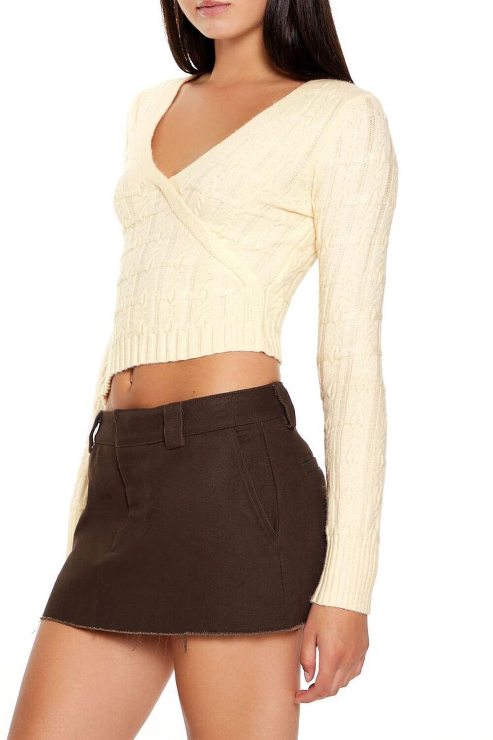 Surplice Textured Cropped Sweater | Forever 21 Product Image