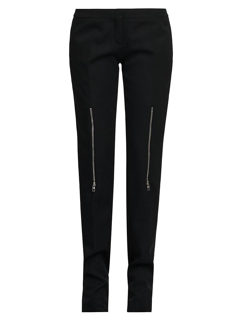 Womens Wool Zip-Front Trousers Product Image