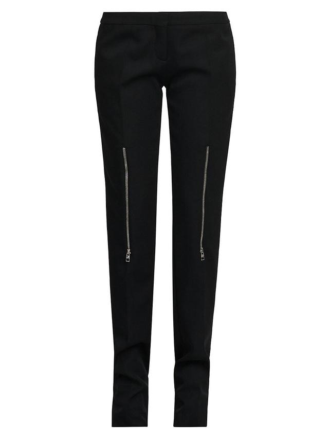 Womens Wool Zip-Front Trousers Product Image