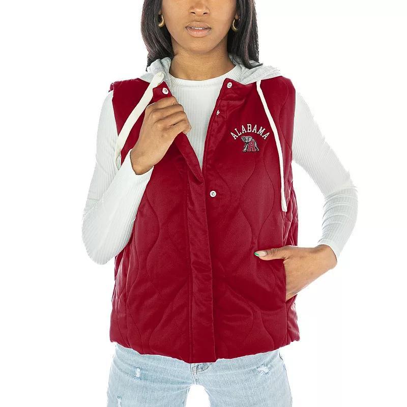 Womens Gameday Couture Crimson Alabama Crimson Tide Headliner Full-Snap Hooded Puffer Vest Product Image