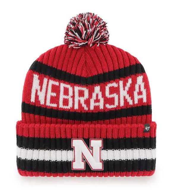 Mens Scarlet Nebraska Huskers Bering Cuffed Knit Hat with Pom Product Image