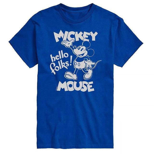 Disneys Mickey Mouse Mens Hello Folks Graphic Tee Product Image