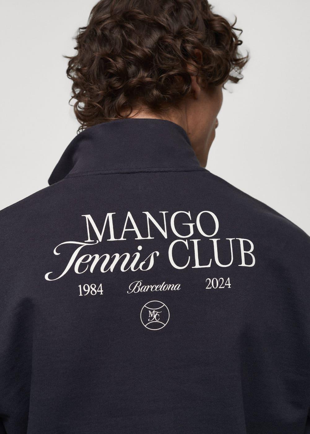 MANGO MAN - Printed zipper sweatshirt dark navyMen Product Image