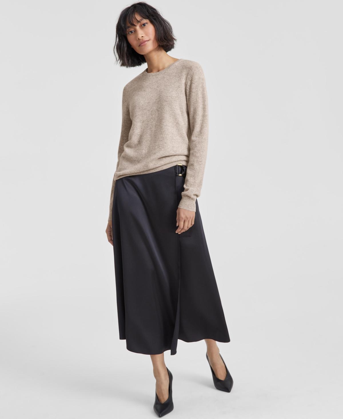 Charter Club 100% Cashmere Womens Long-Sleeve Crewneck Sweater, Regular & Petites, Created for Macys Product Image