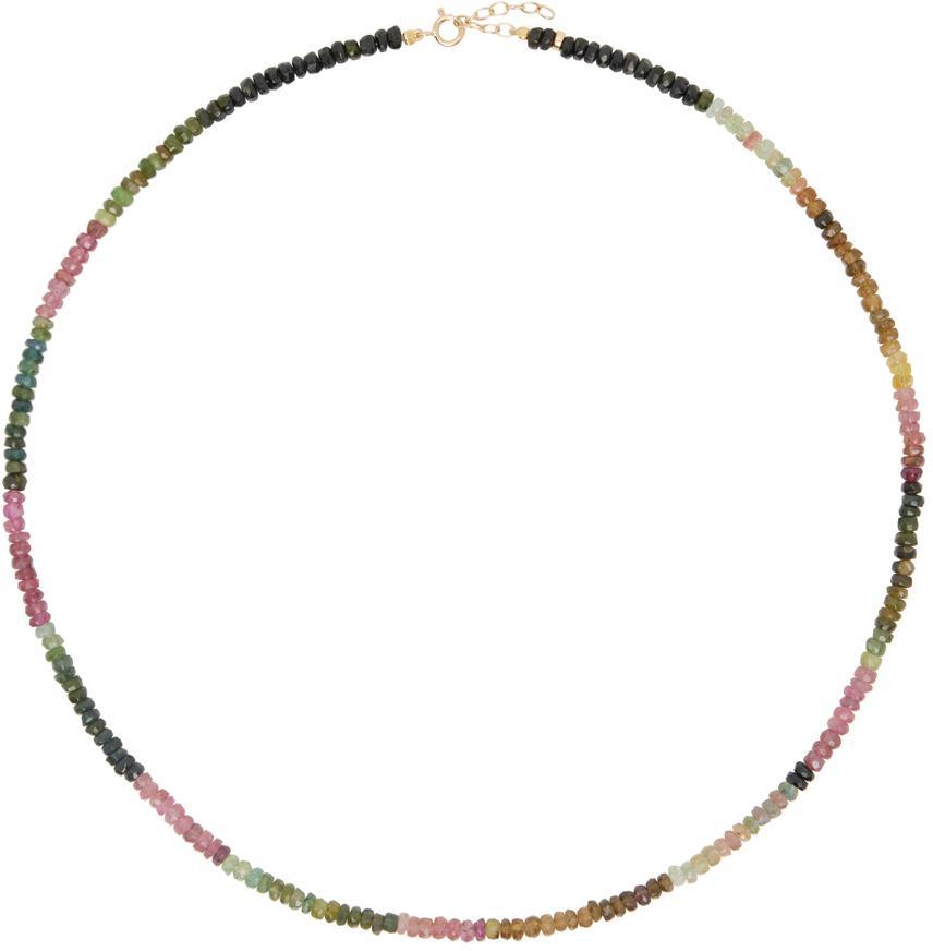 Multicolor October Birthstone Tourmaline Beaded Necklace Product Image