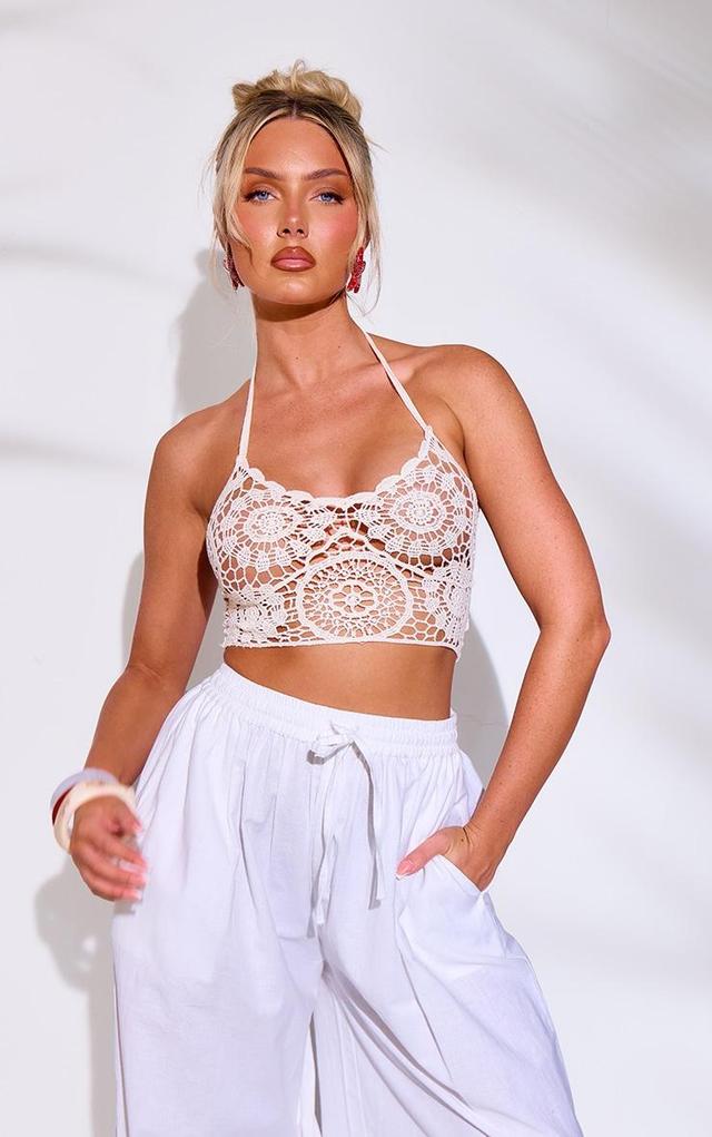 Cream Crochet Beach Bralette Product Image