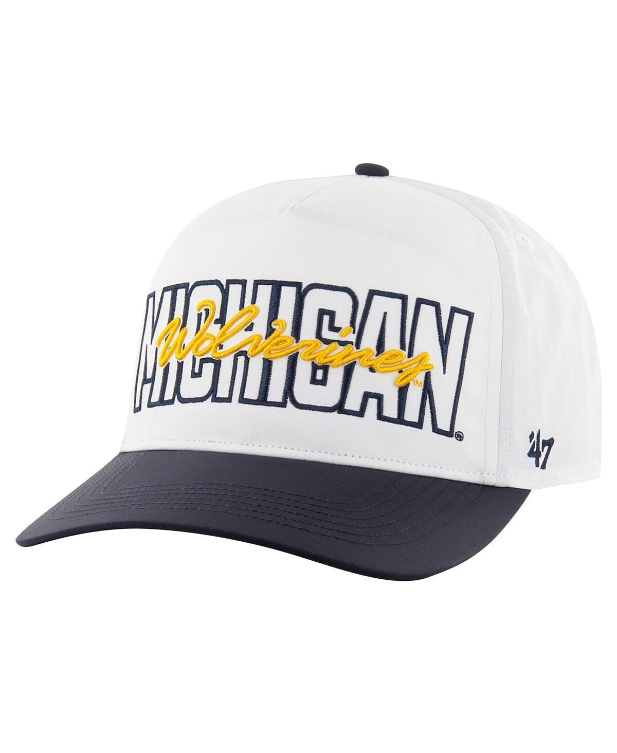 47 Brand Mens White Michigan Wolverines Lineman Hitch Adjustable Hat Product Image