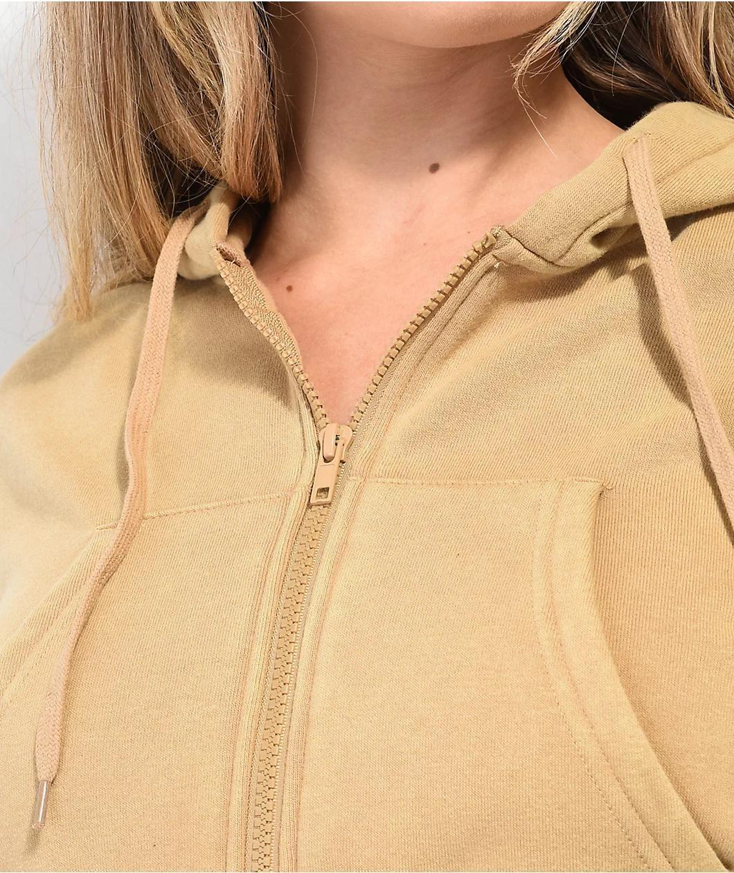 Zine Kya Sand Crop Zip Hoodie Product Image