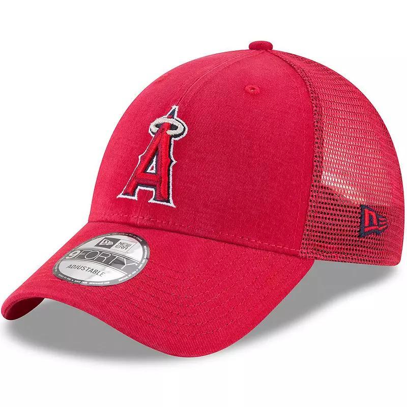 Mens Red Los Angeles Angels Trucker 9FORTY Adjustable Snapback Hat Product Image