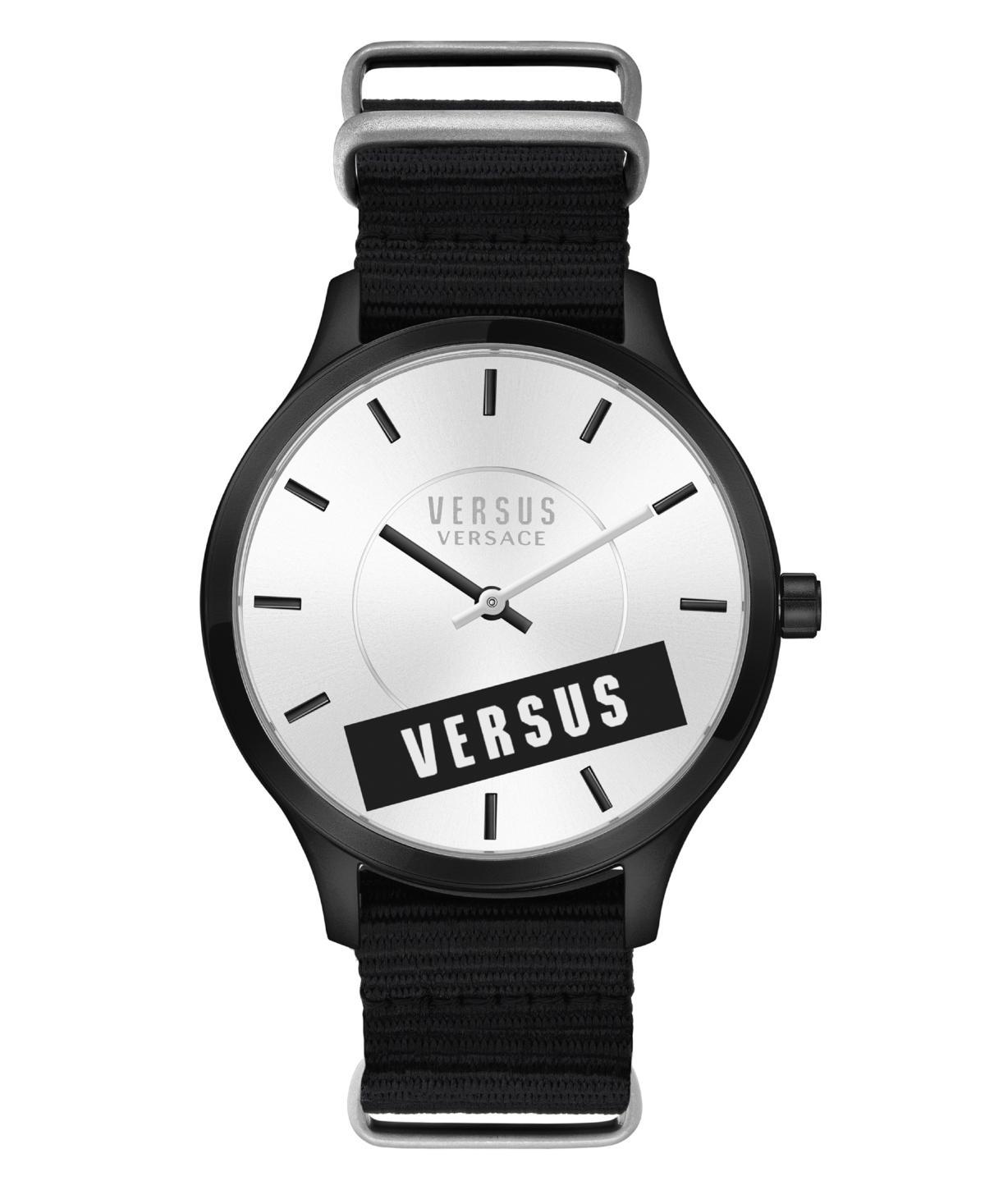 Versus By Versace Mens Less Analog Black Nylon Strap Watch Product Image