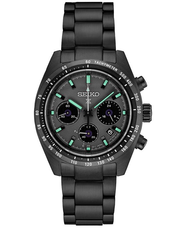 Men's Chronograph Solar Prospex Speedtimer Black Ion Plated Stainless Steel Bracelet Watch 39mm Product Image