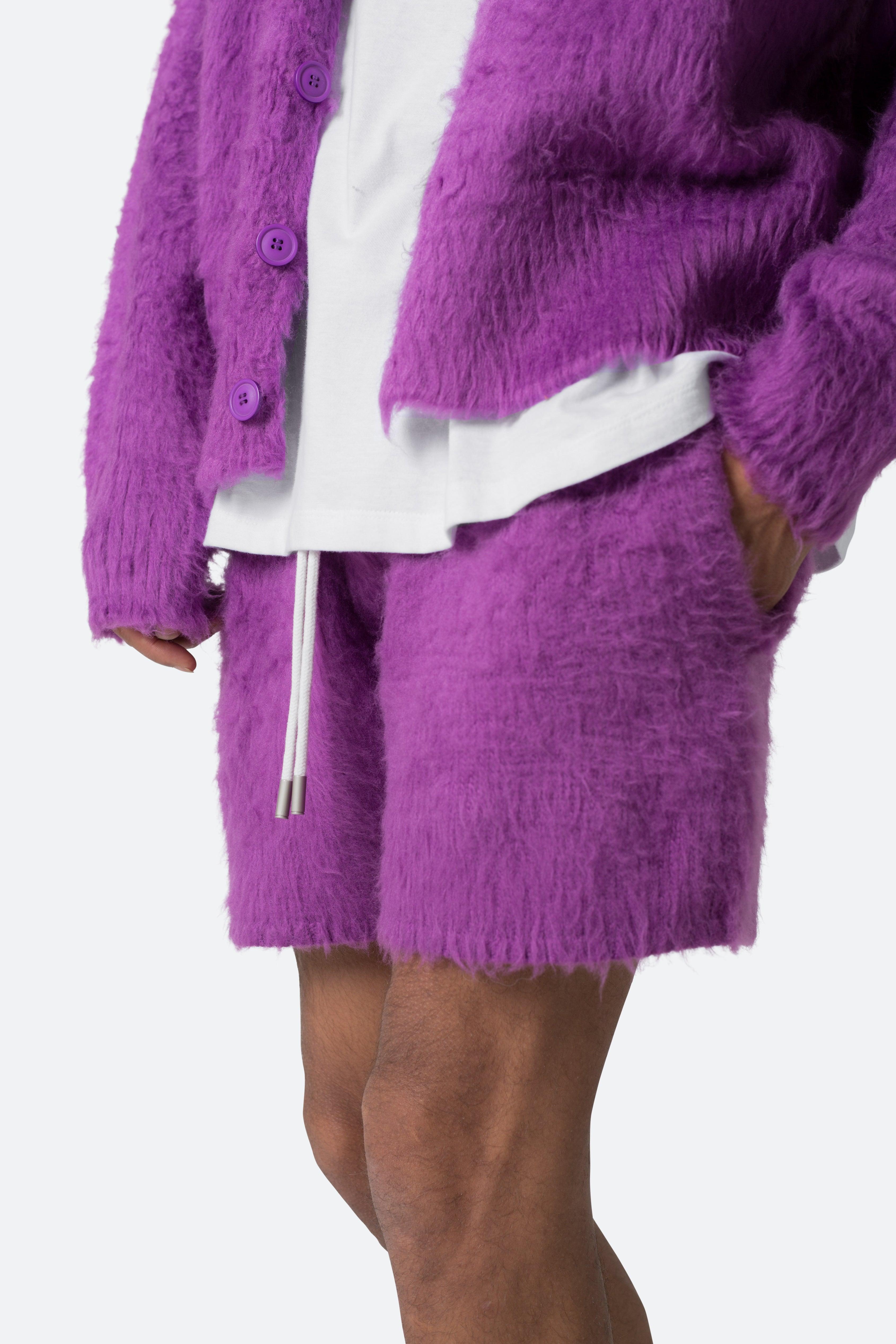 Fuzzy Sweatshorts - Purple Product Image