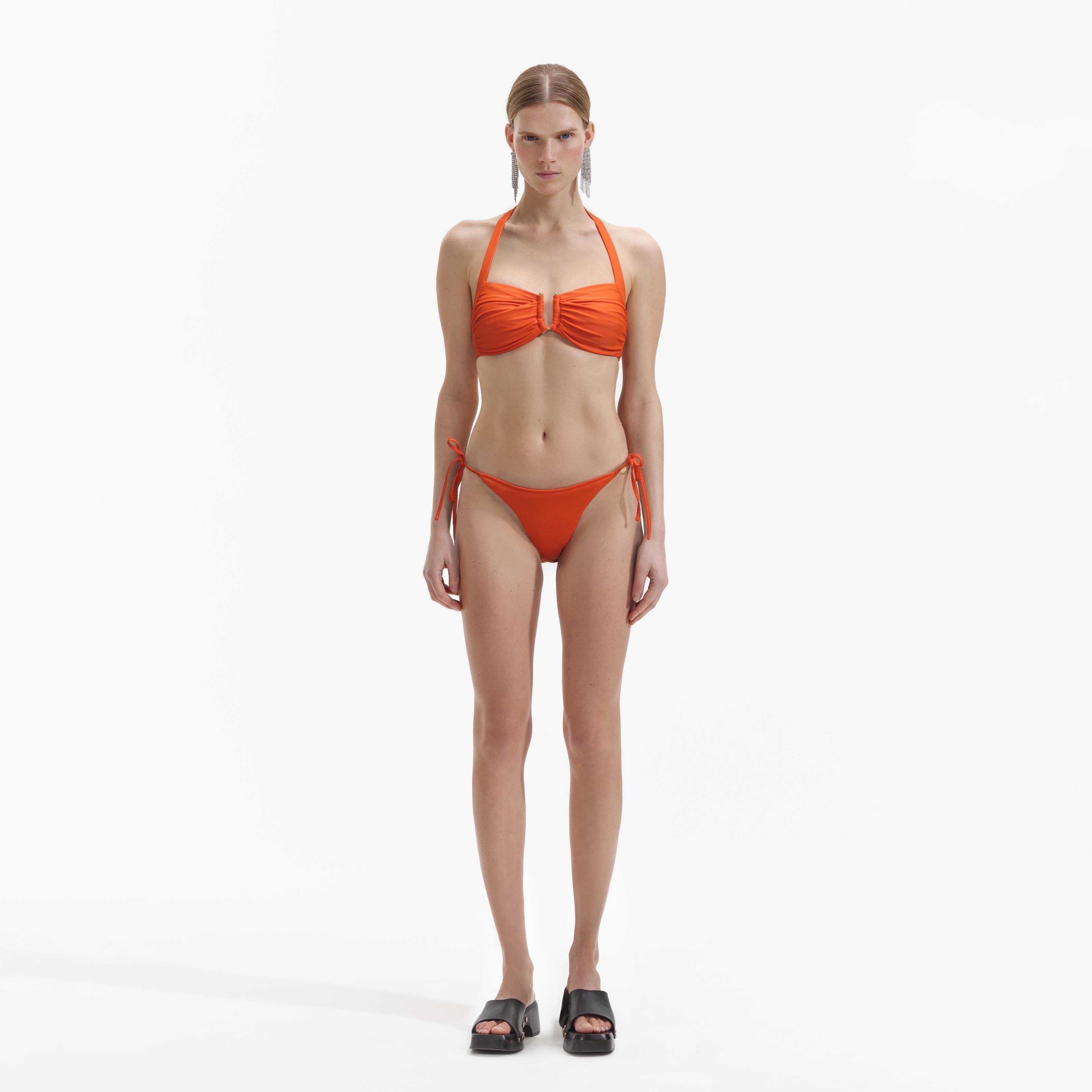 Orange Tie Bikini Brief Product Image