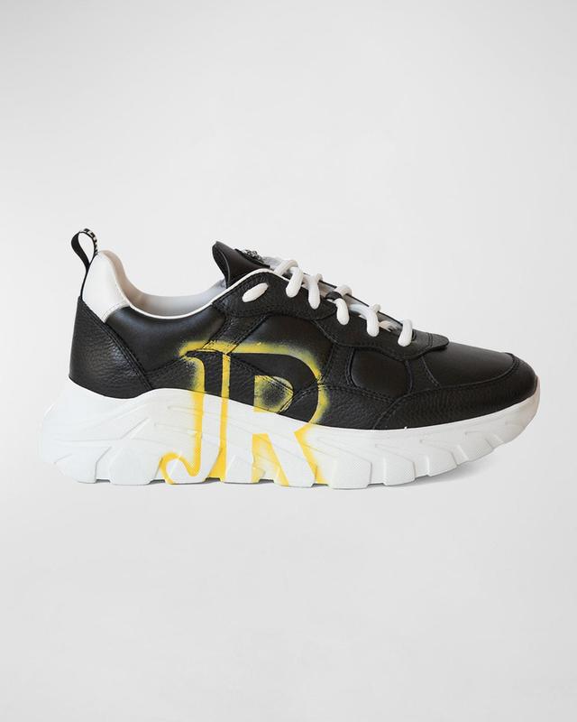 Mens JR-Logo Chunky Sole Leather Sneakers Product Image