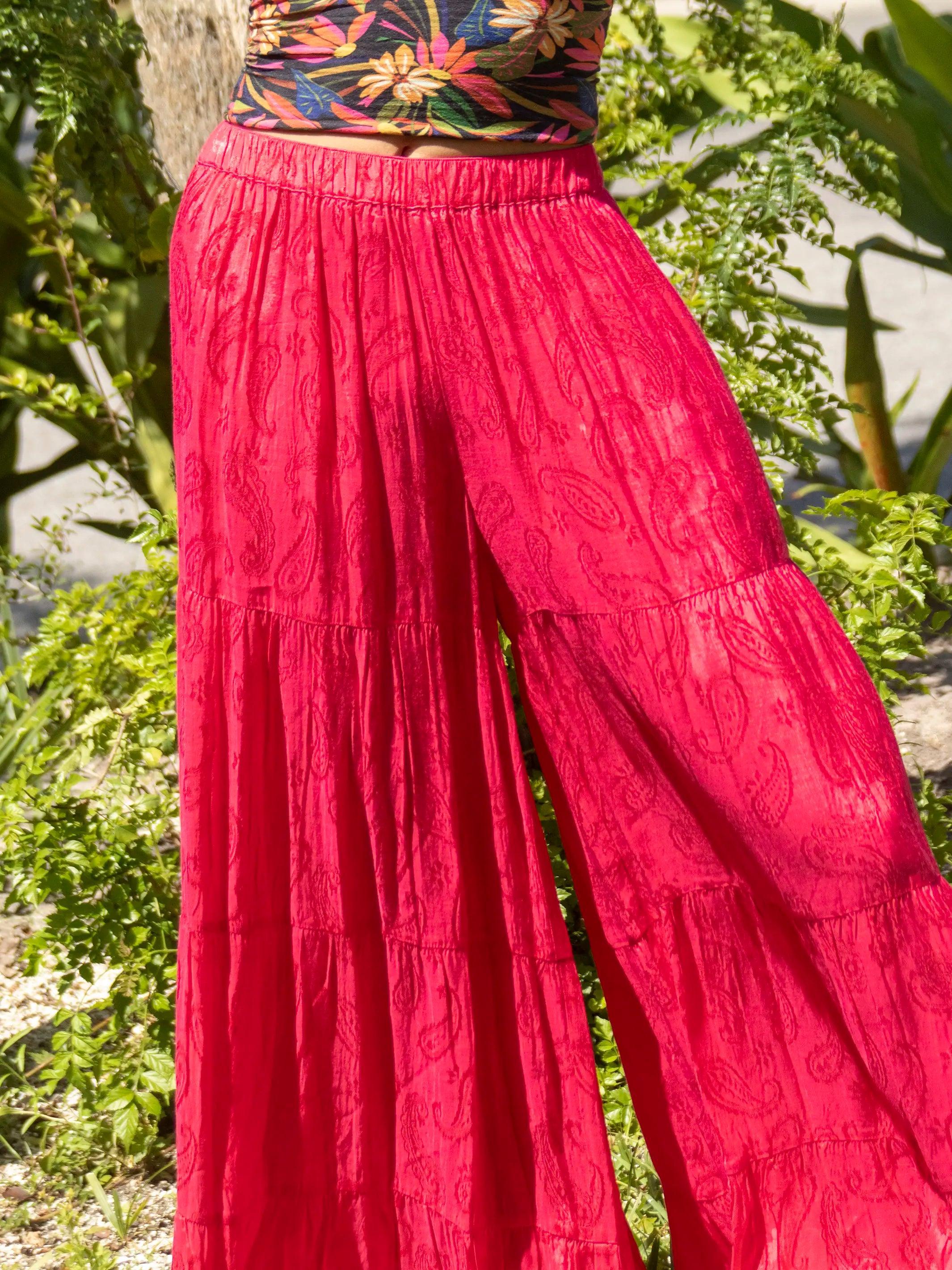 Patti Palazzo Pant - Jacquard Magenta Product Image