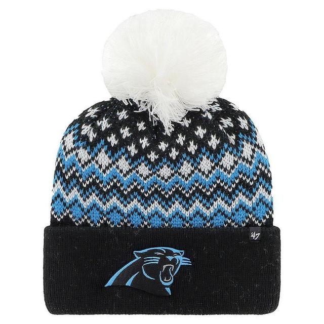 Womens 47 Carolina Panthers Elsa Cuffed Pom Knit with Hat Product Image