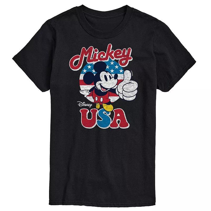 Disneys Mickey Mouse Mens USA Americana Graphic Tee Black Product Image