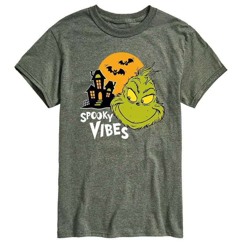 Mens Dr. Seuss Grinch Spooky Vibes Graphic Tee Blue Product Image