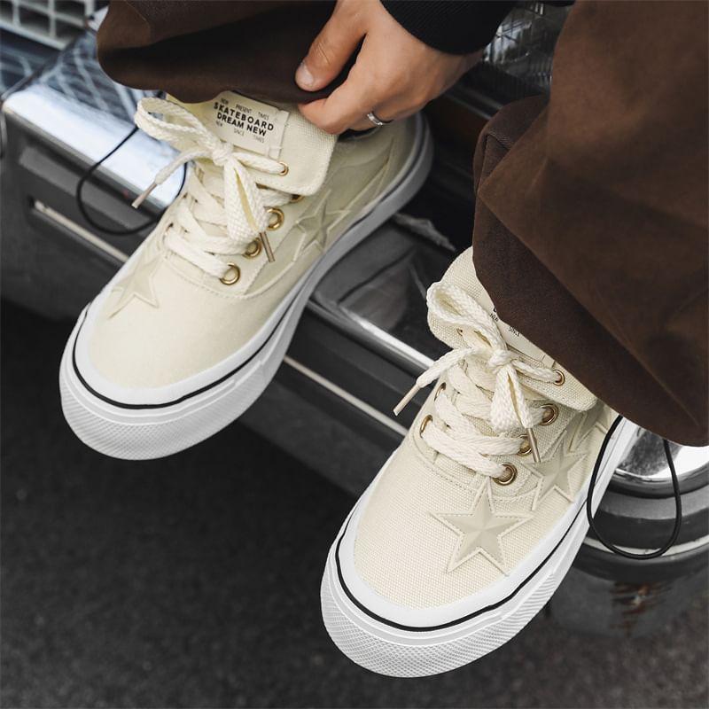 Star Applique Lace-Up Sneakers Product Image