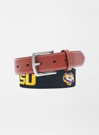 Peter Millar Mens LSU Belt | Color: Black | Size: 32 Product Image