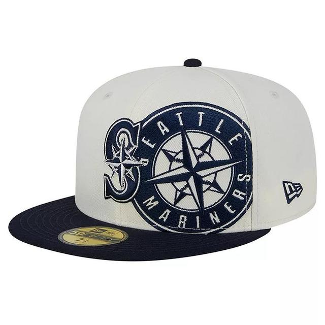 Mens New Era Cream/Navy Seattle Mariners Lonestar 59FIFTY Fitted Hat Product Image