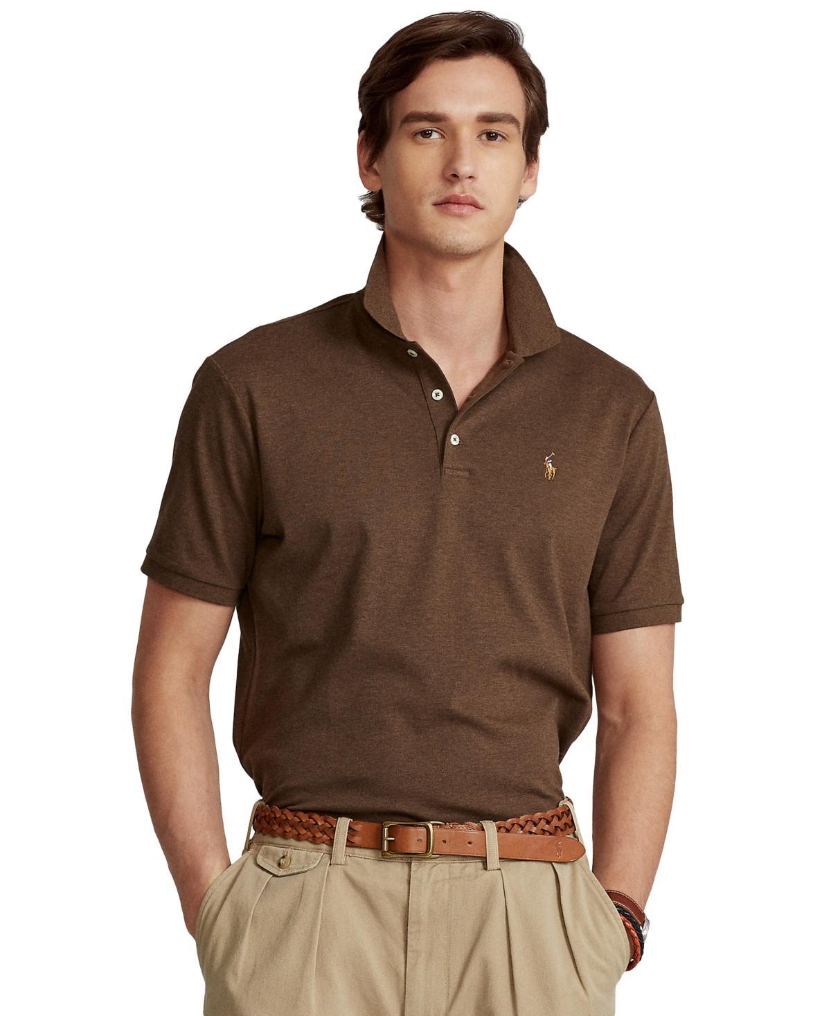 Men's Classic Fit Soft Cotton Polo In Resort Green Heather Product Image