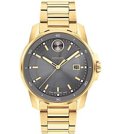 Men's Movado Bold Verso Gold-Tone IP Automatic Watch with Grey Dial (Model: 3601053) Product Image