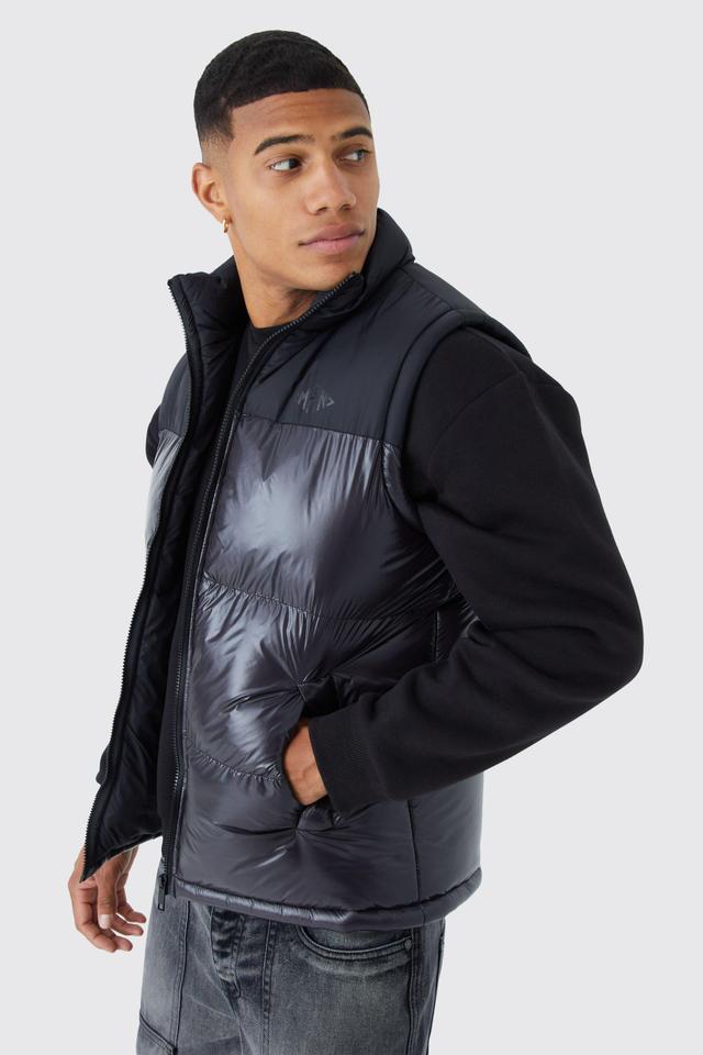 Man High Shine Colour Block Gilet | boohooMAN USA Product Image