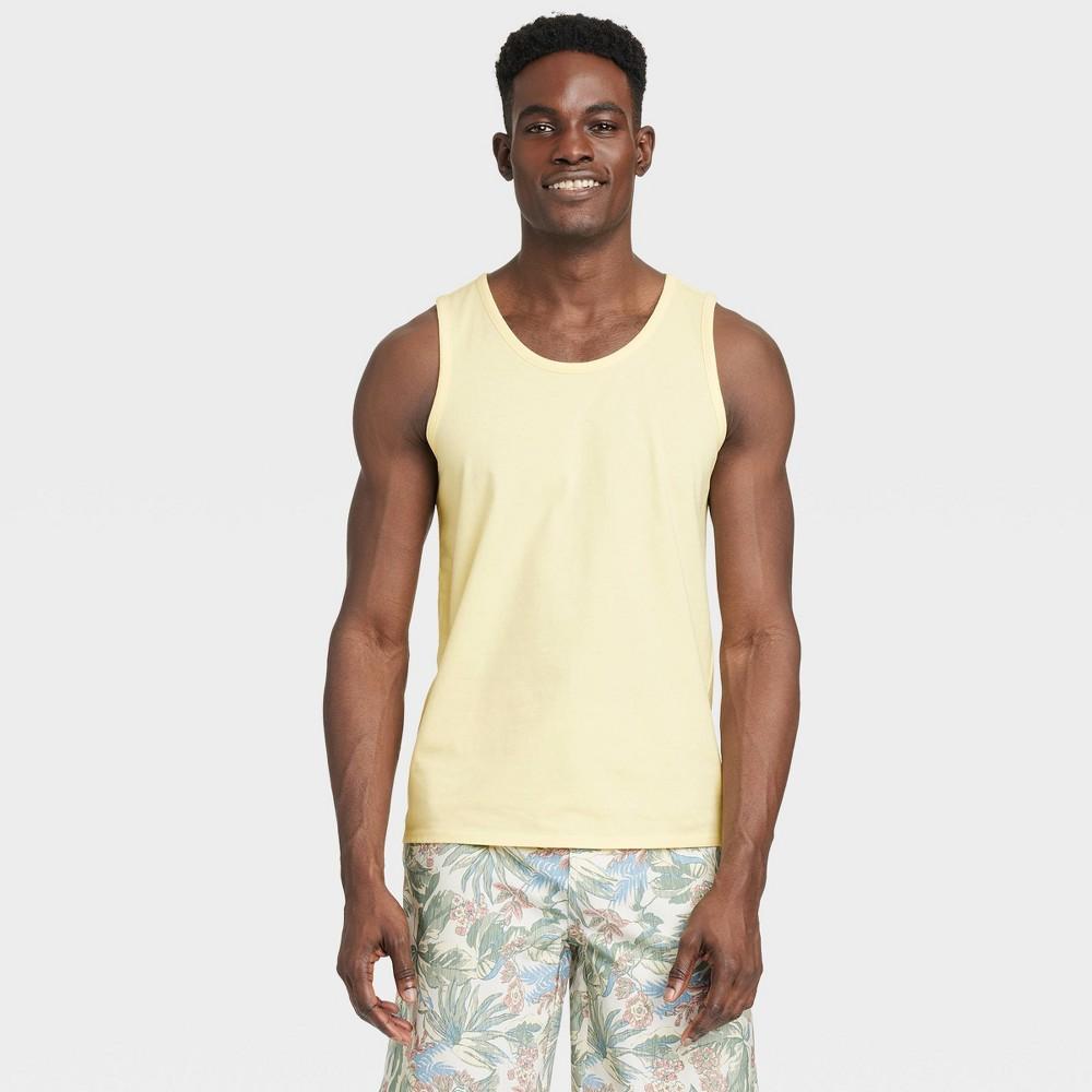 Mens Round Neck Tank Top - Goodfellow & Co Yellow XXL Product Image