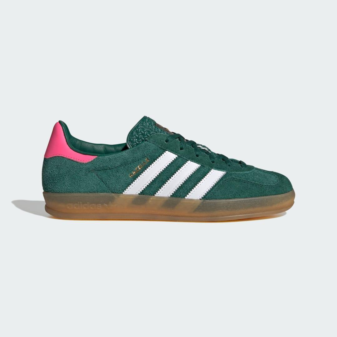 adidas Womens Originals Gazelle Indoor - Shoes Green/Pink Product Image