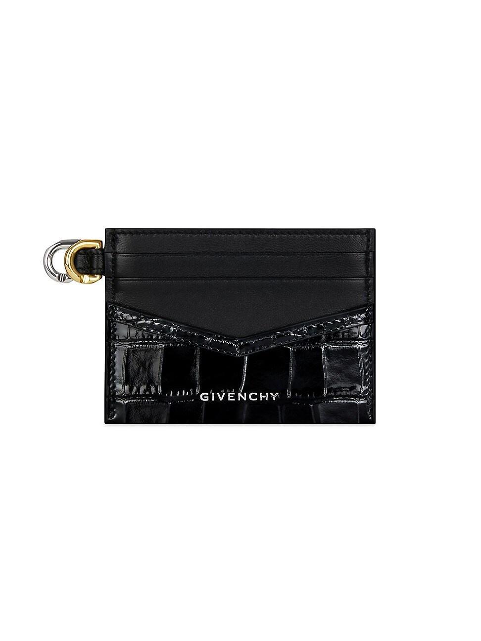 Womens Voyou Card Holder in Crocodile Effect Leather Product Image