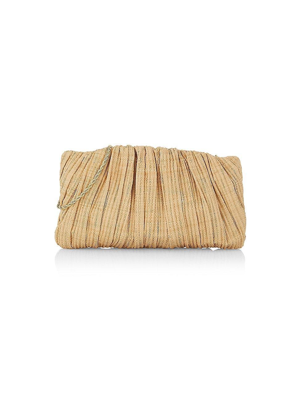 Womens Brit Pleated Raffia Clutch-On-Chain Product Image