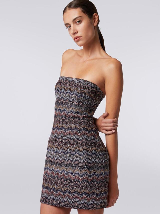 Minidress in chevron lamé viscose Multicoloured | Missoni Product Image