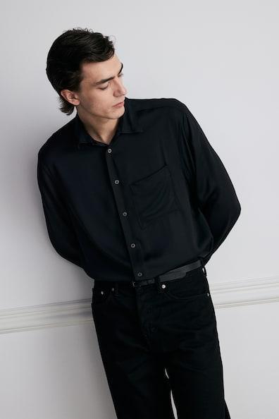 Regular Fit Satin Shirt Product Image