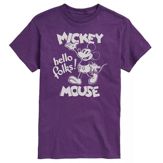 Disneys Mickey Mouse Mens Hello Folks Graphic Tee Product Image