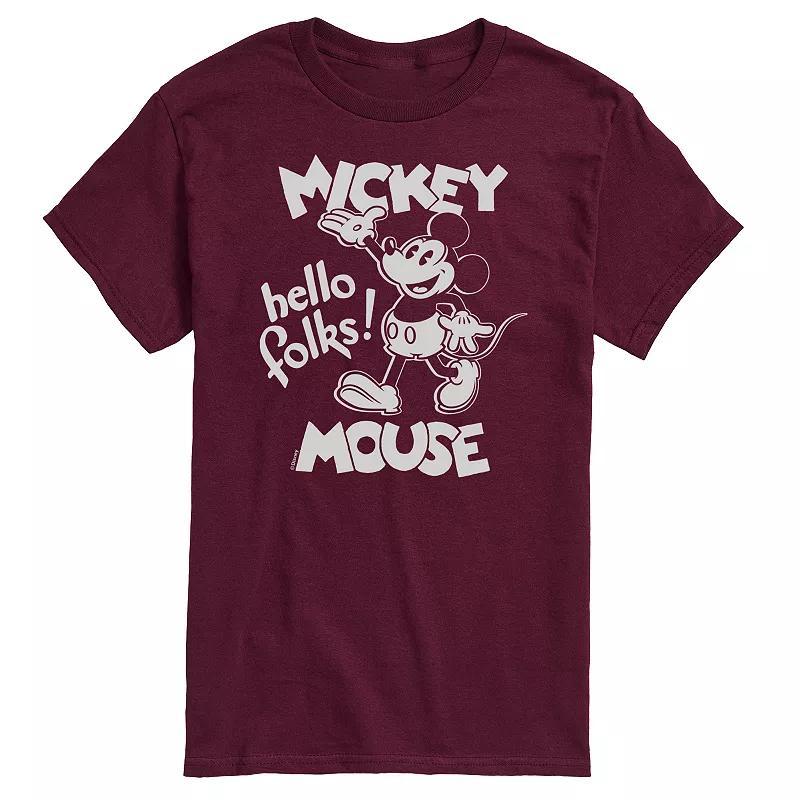 Disneys Mickey Mouse Mens Hello Folks Graphic Tee Product Image