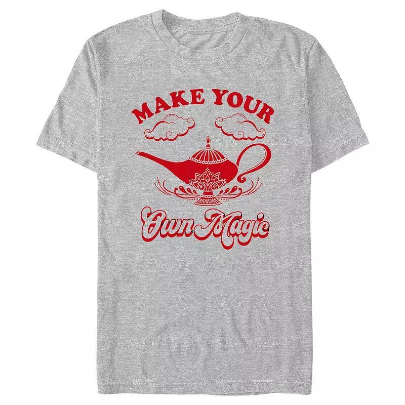 Disneys Aladdin Make Your Own Magic Mens Graphic Tee Athletic Grey Product Image