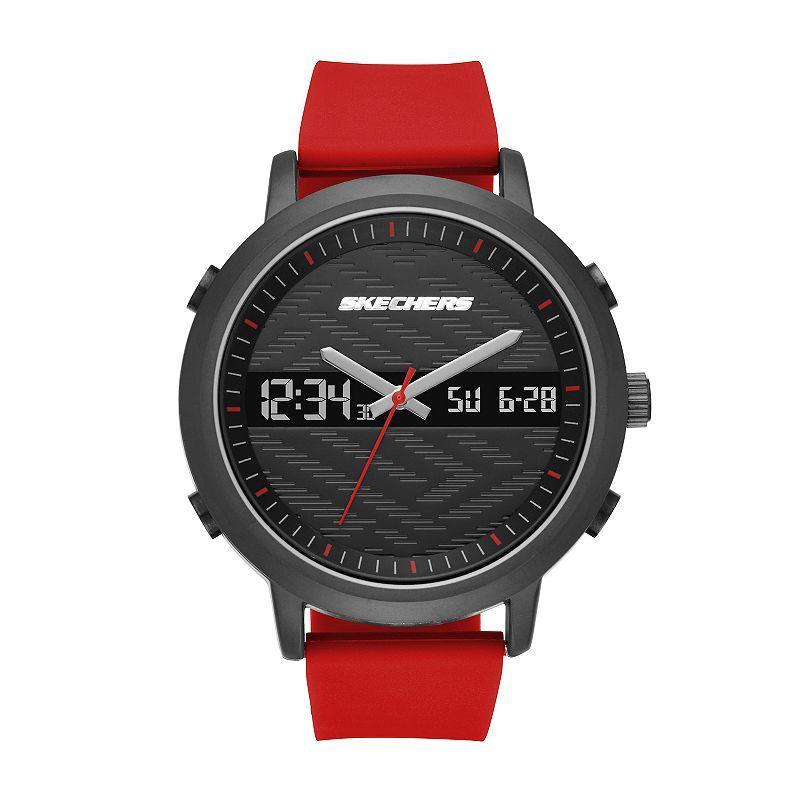 Skechers Mens Lawndale Red Silicone Analog-Digital Watch Product Image