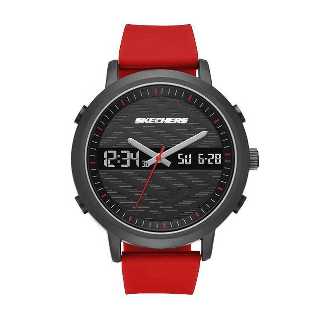 Skechers Mens Lawndale Red Silicone Analog-Digital Watch Product Image