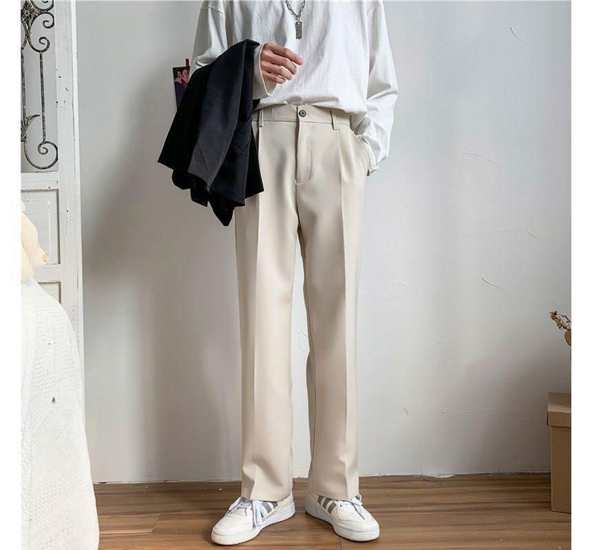 High Waist Plain Tapered Dress Pants Product Image