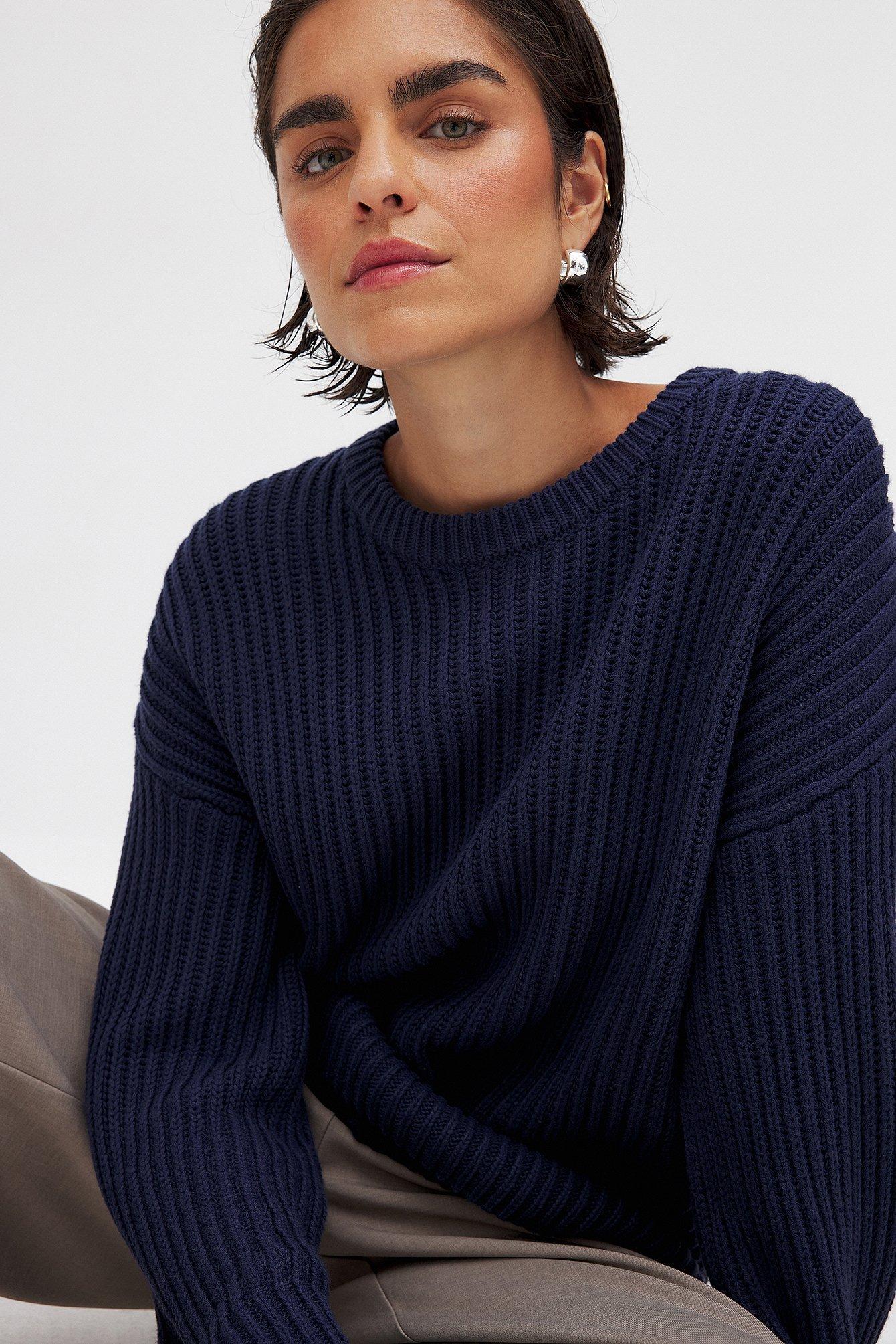 Round Neck Knitted Sweater Product Image