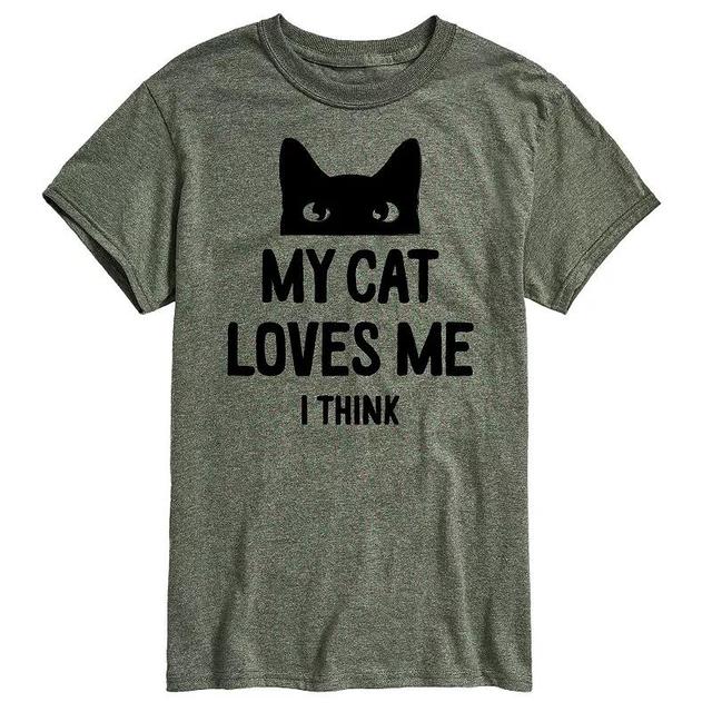 Big & Tall My Cat Loves Me I Think Graphic Tee, Mens Product Image