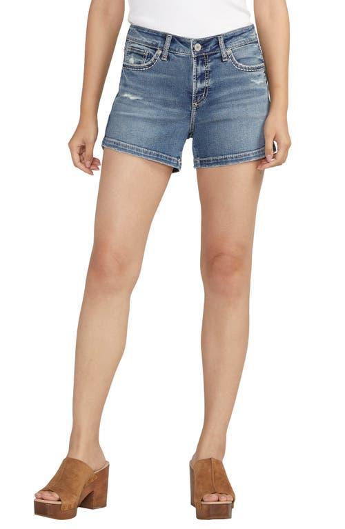 Silver Jeans Co. Womens Elyse Comfort-Fit Denim Shorts Product Image